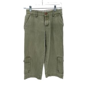 Roxy sage green cargo capri 3/4 length pants size 3 Y2K